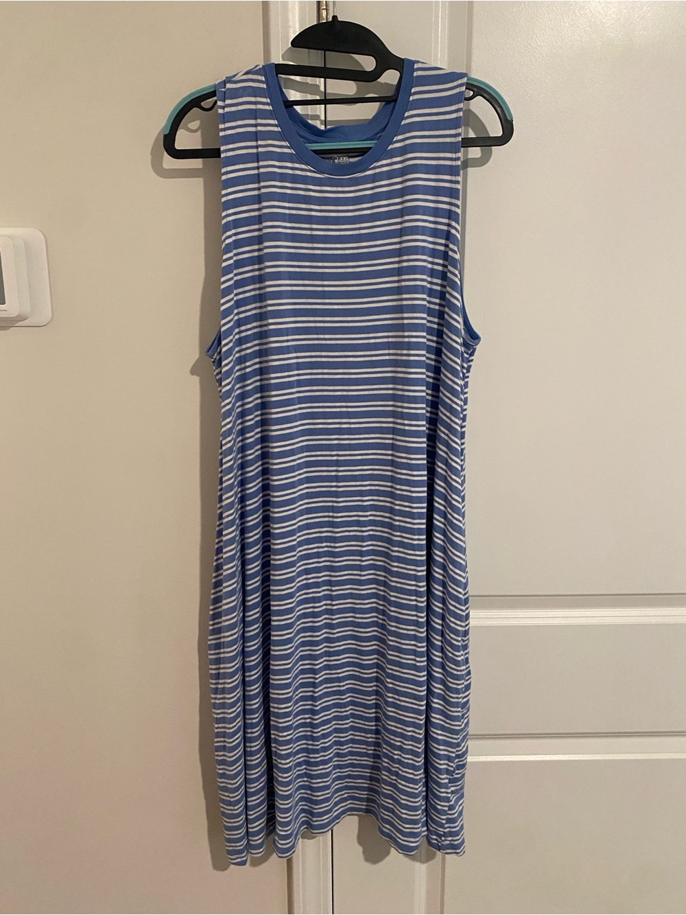 Women’s blue striped sleeveless dress